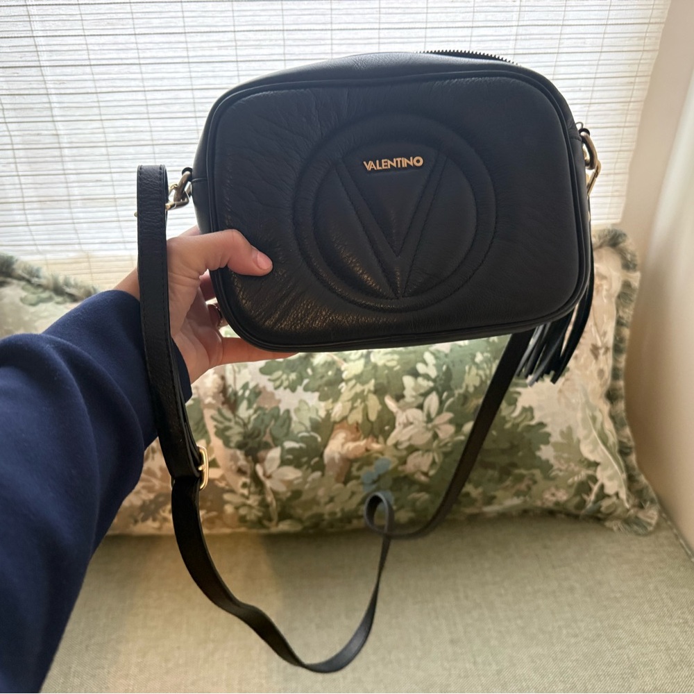 Valentino Black Leather Crossbody Bag